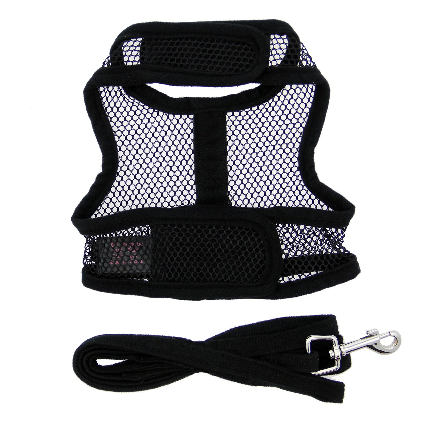 Cool Mesh Dog Harness with Leash - Solid Black