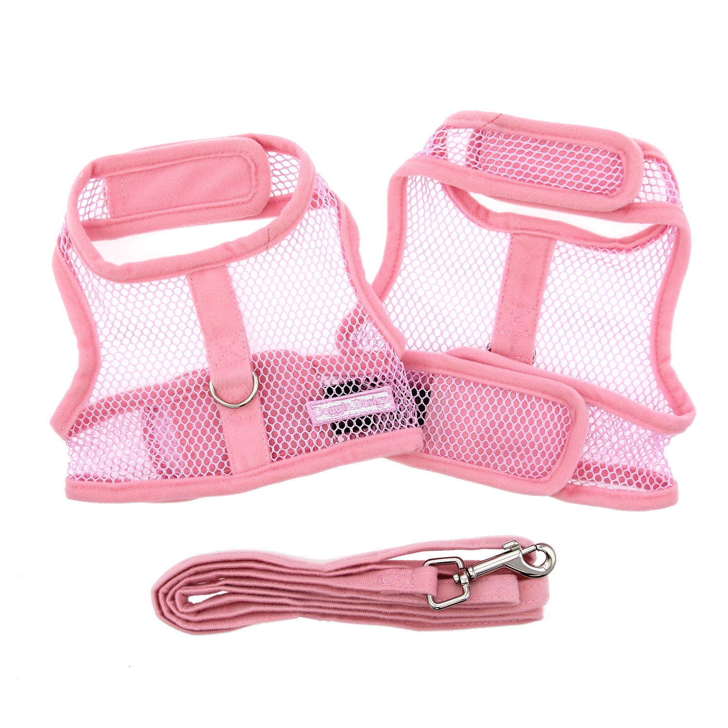 Cool Mesh Dog Harness with Leash - Solid Pink