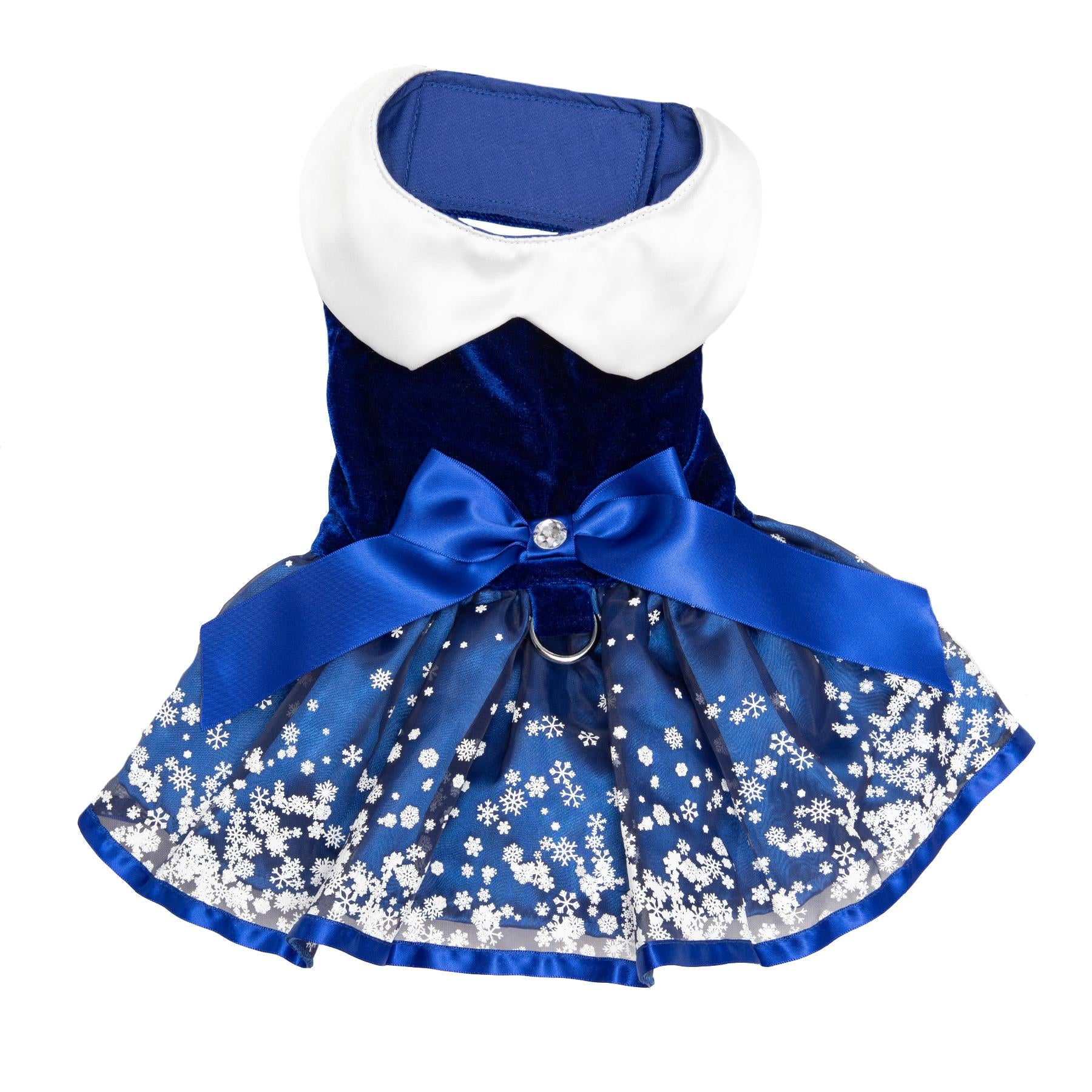 Holiday Dog Harness Dress - Snowflakes