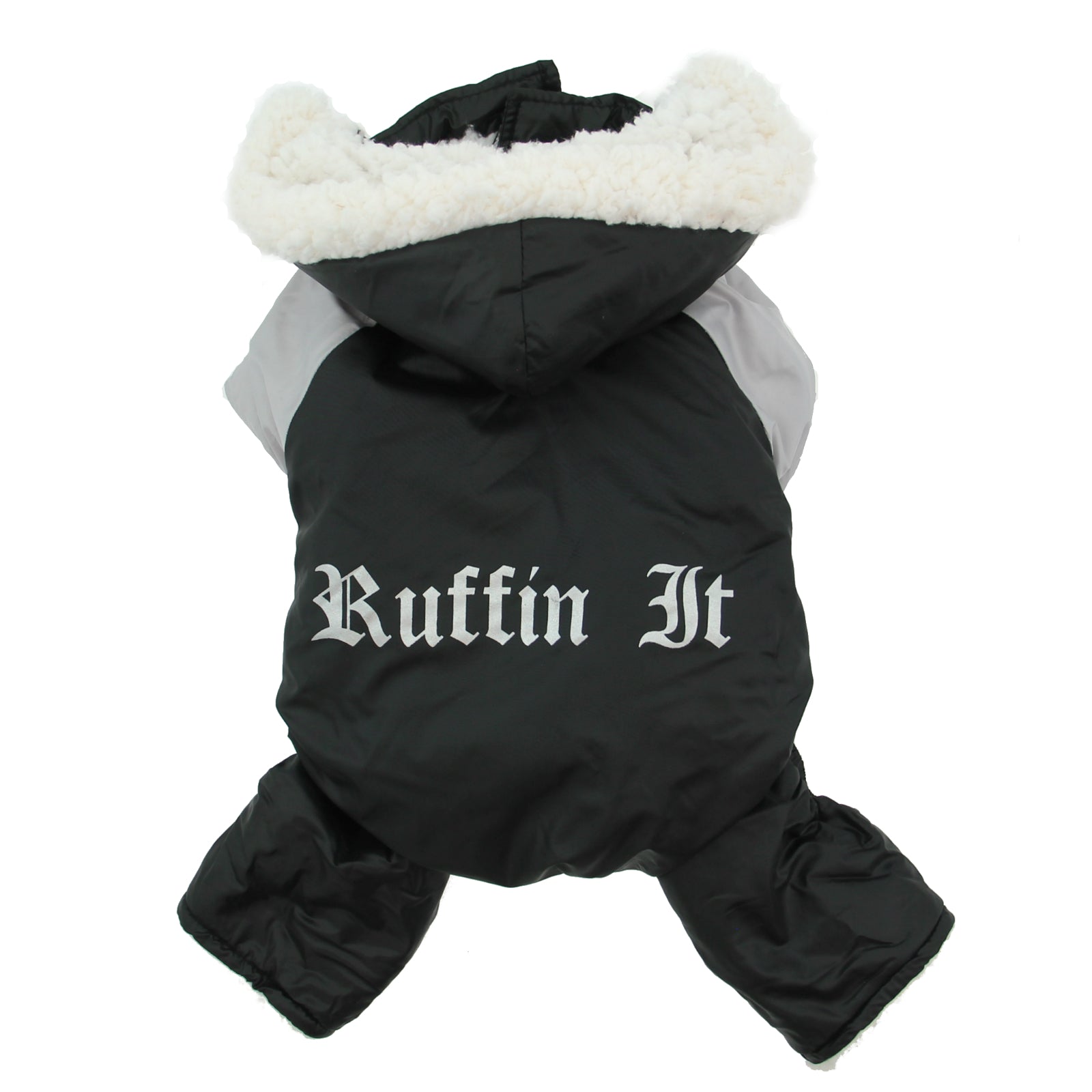 Ruffin It Dog Snowsuit Harness - Black and Gray